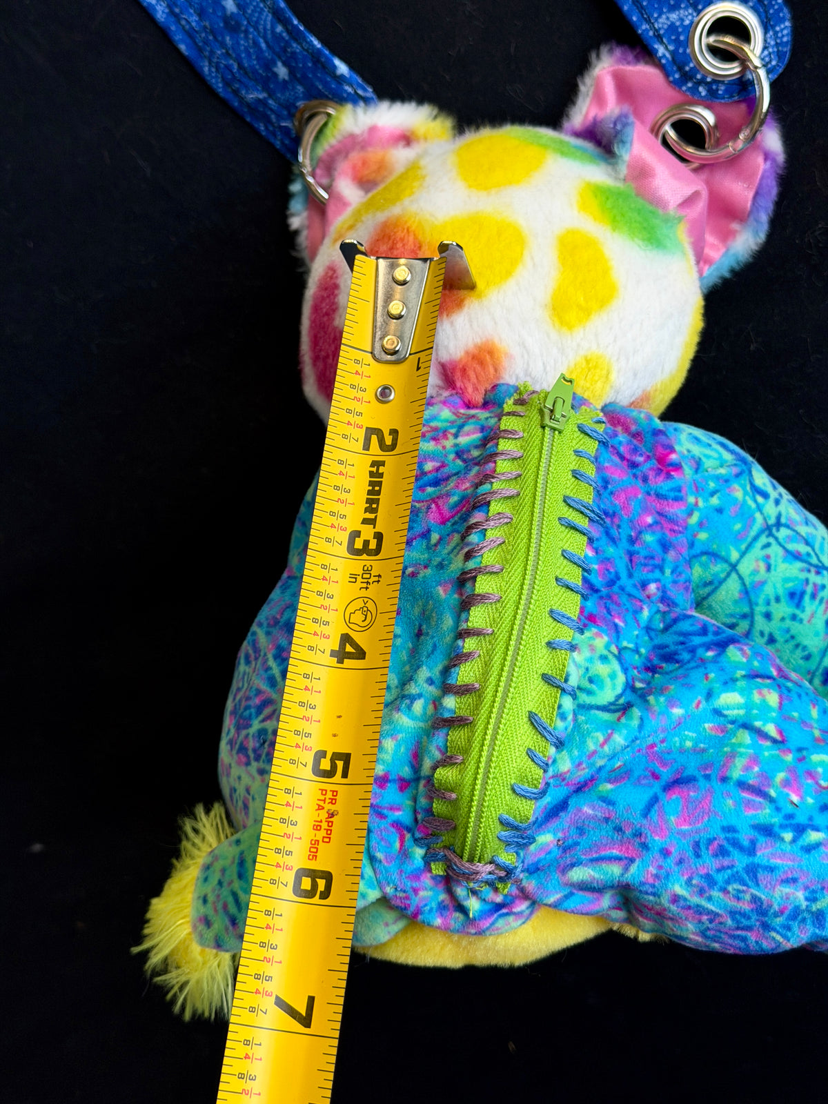 Rainbow dog + elephant hybrid side bag