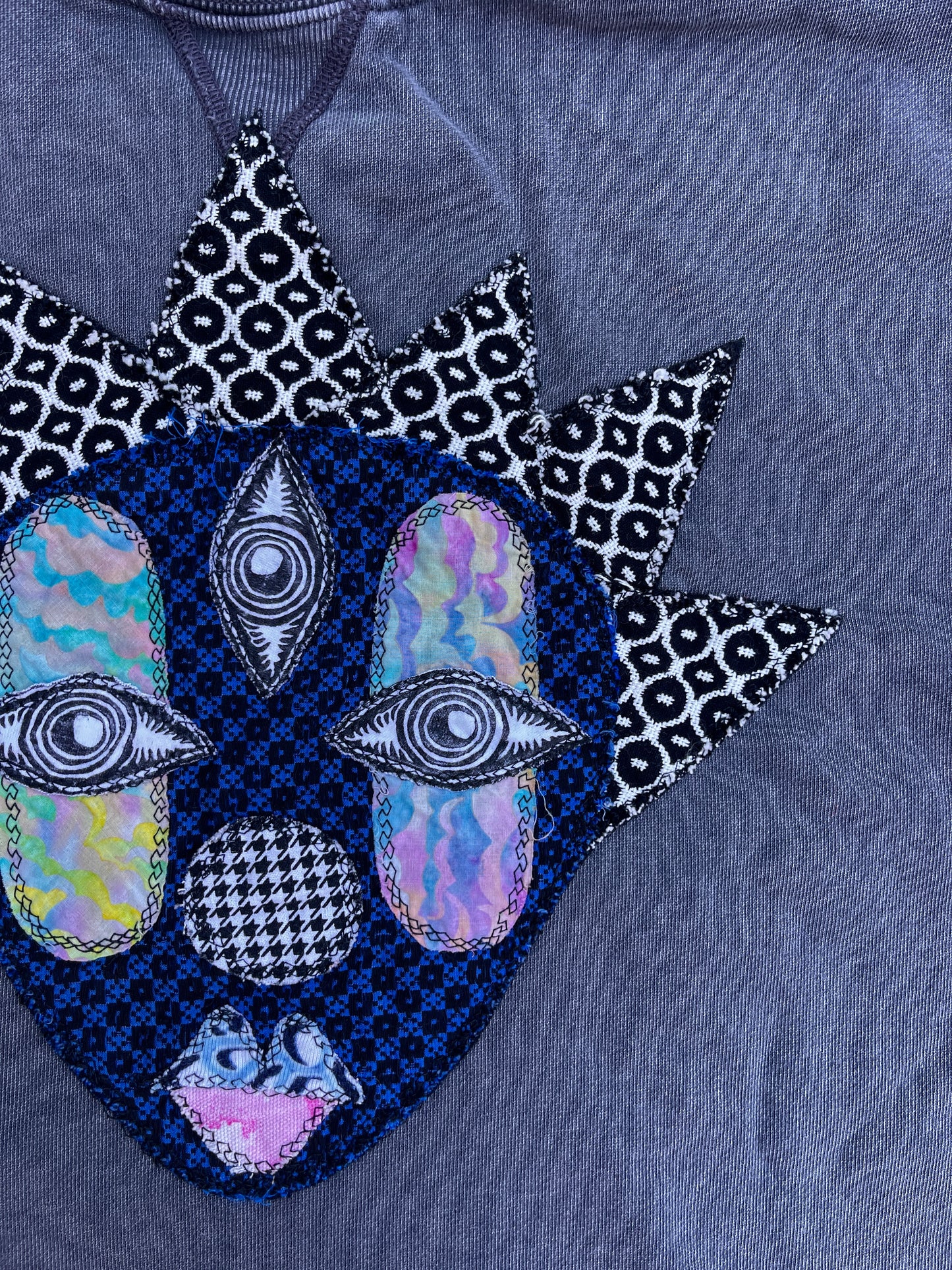 Baby clown & rainbow sigil patch sweatshirt