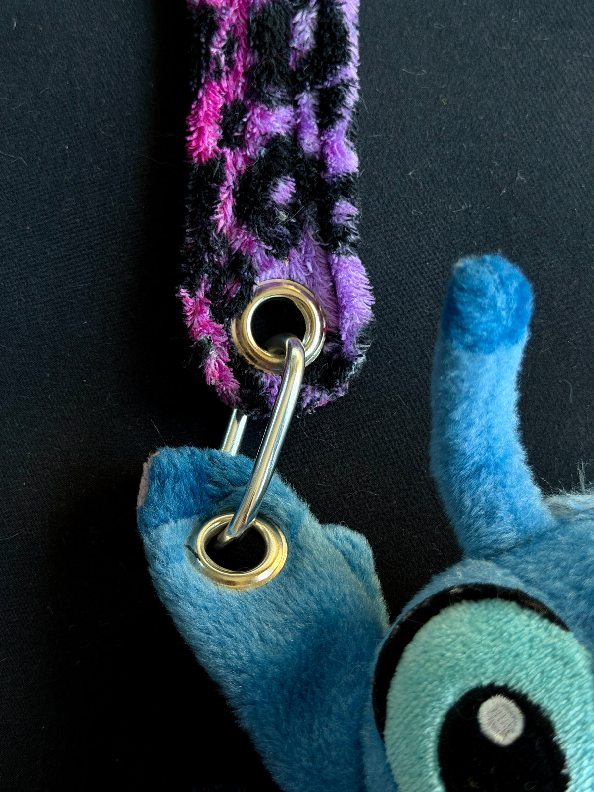 Stitch + pink and blue leopard hybrid side bag