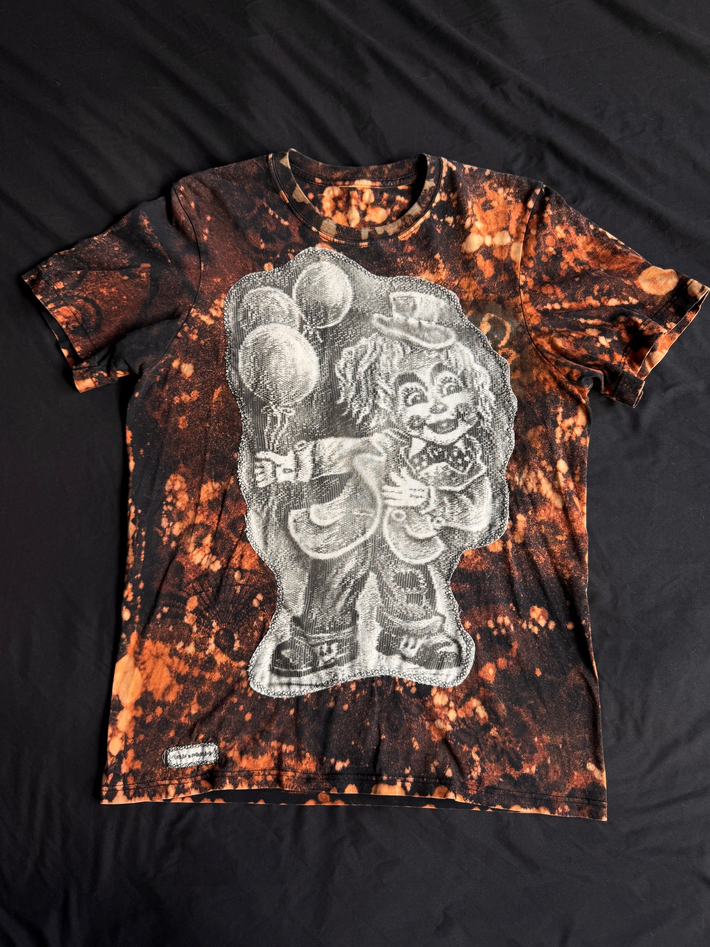 Clown bleach dyed t-shirt