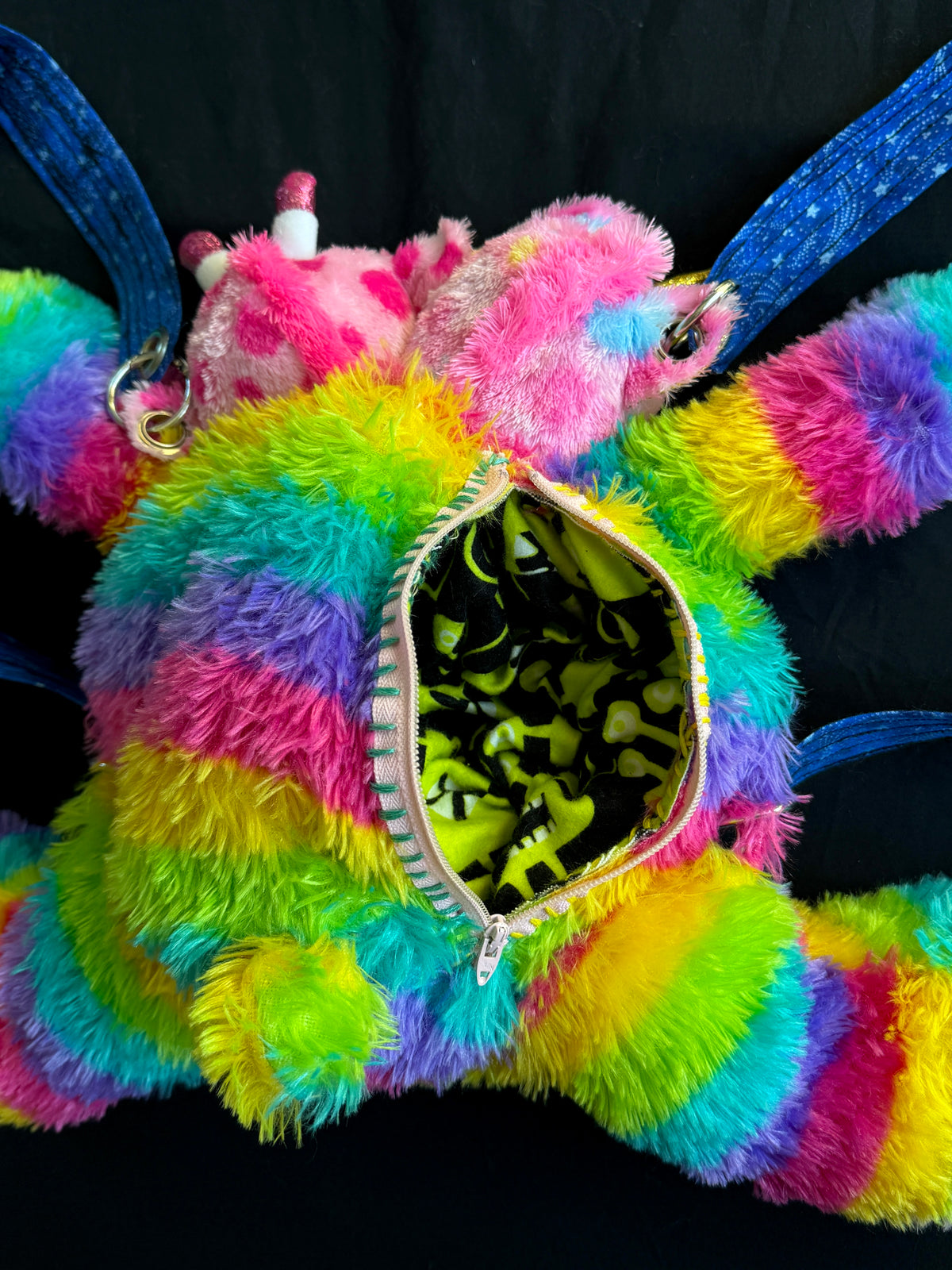 Two headed rainbow explosion hybrid back pack