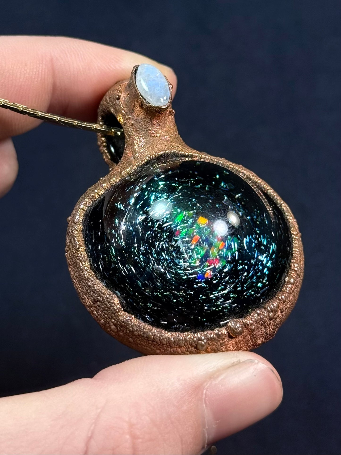 Galaxy opal amulet