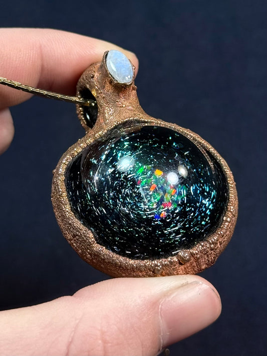 Galaxy opal amulet