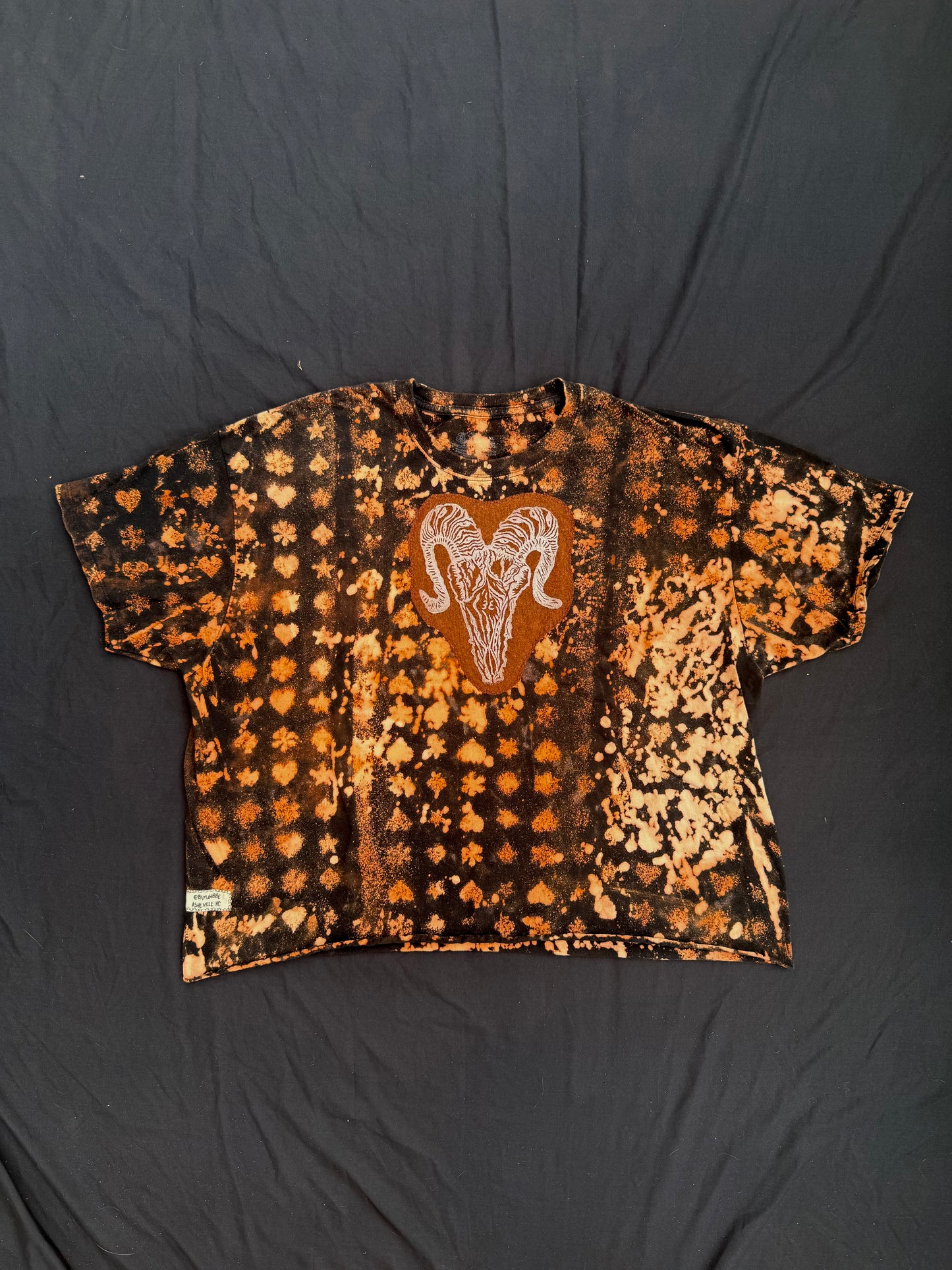 All seeing billy skull bleach dyed t shirt