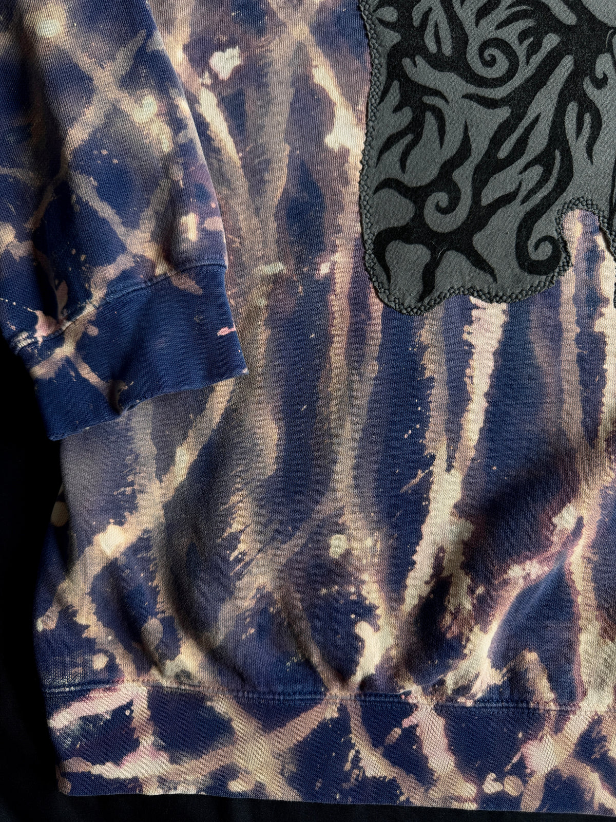 Moon goddess patch bleach dyed crewneck