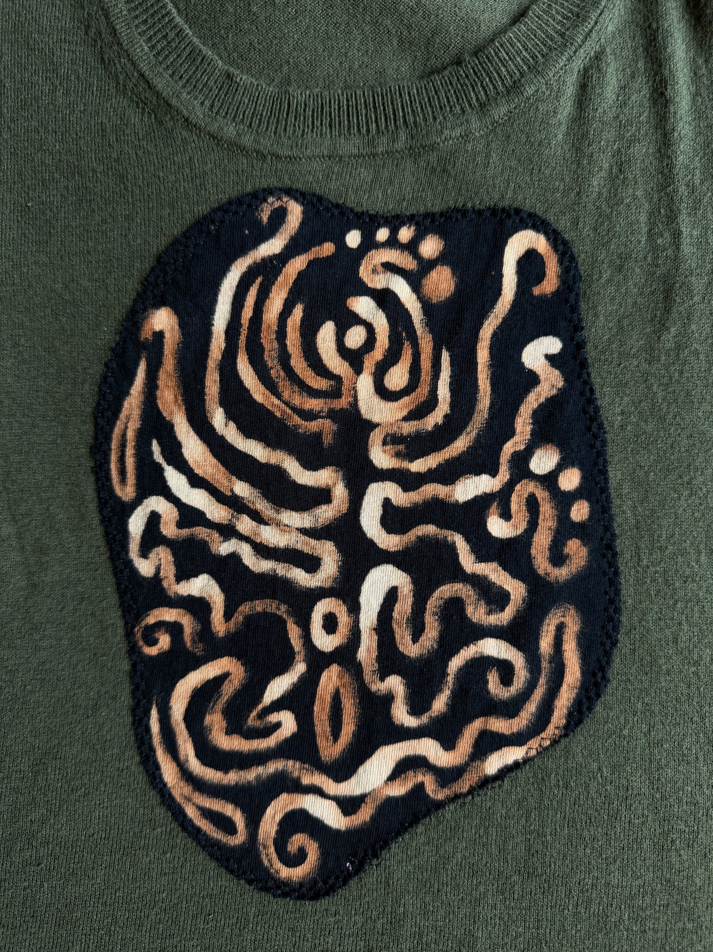 Bleach painted patch tank top