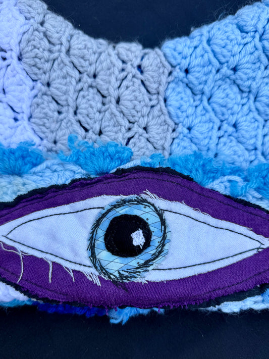 Crochet eyeball patch hat