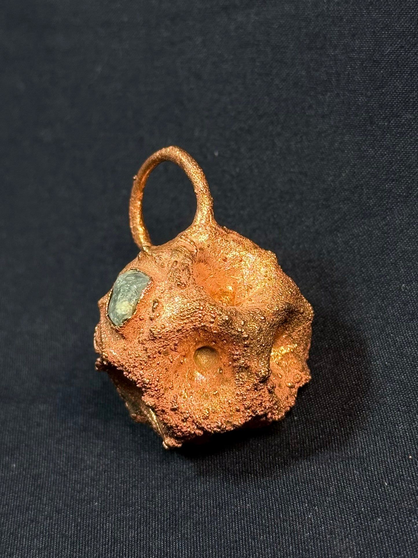 Tessellated rose aquamarine amulet