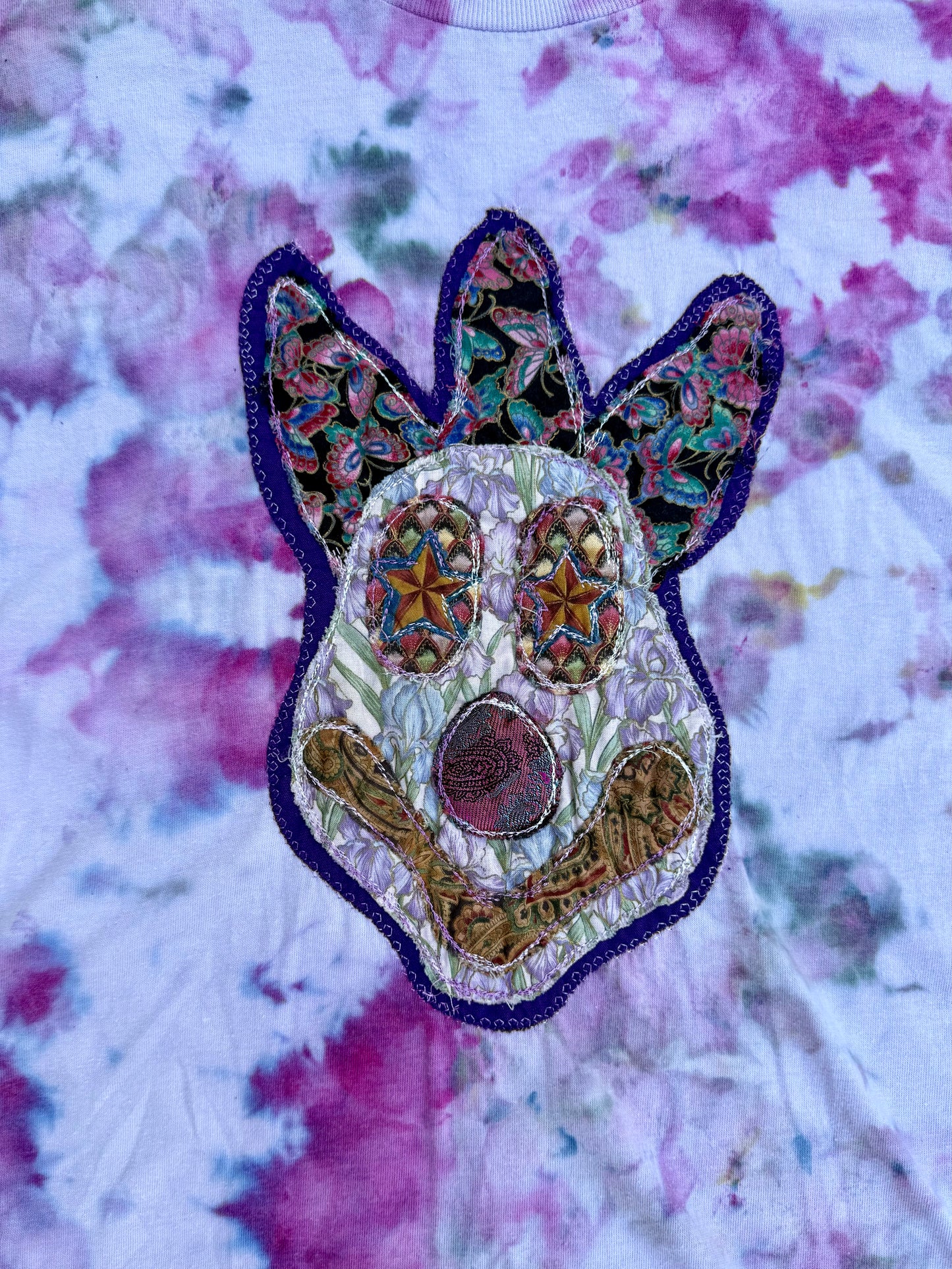 Clown patch tie dye t-shirt