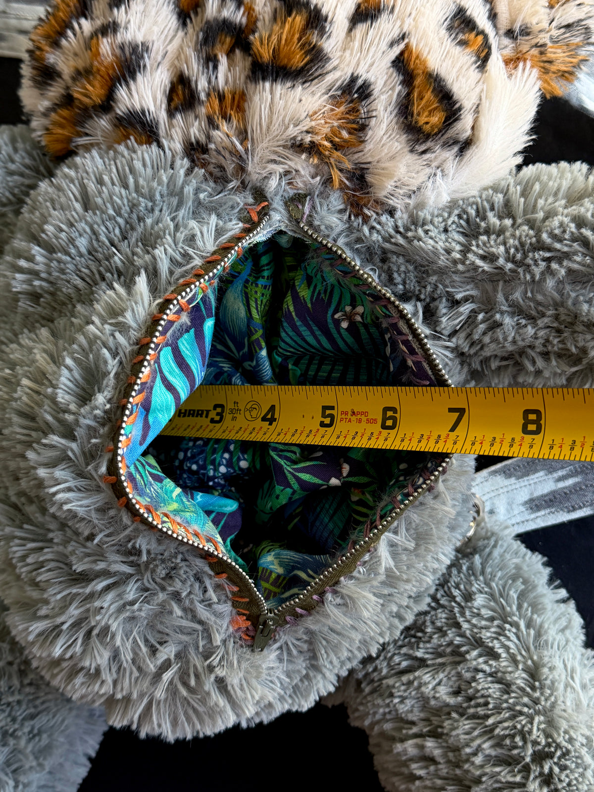 Leopard + sloth hybrid back pack