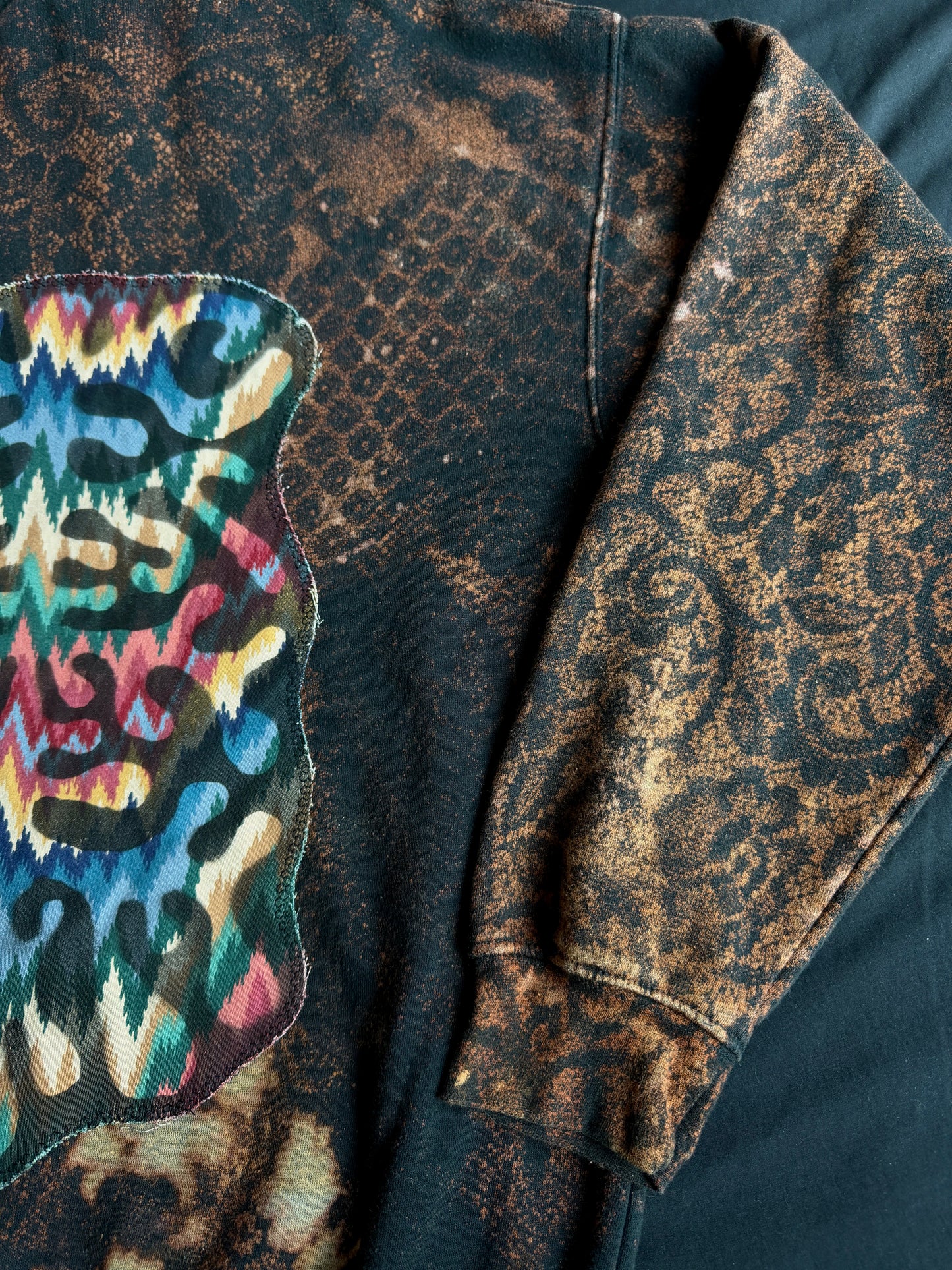 Butterfly + shape bleach dyed hoodie