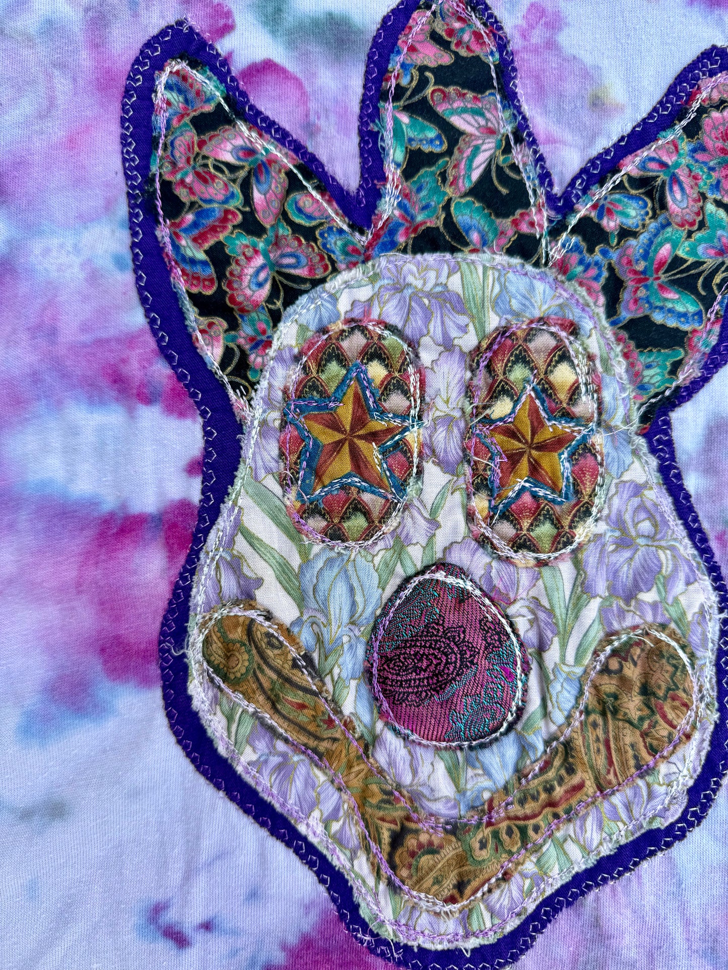 Clown patch tie dye t-shirt