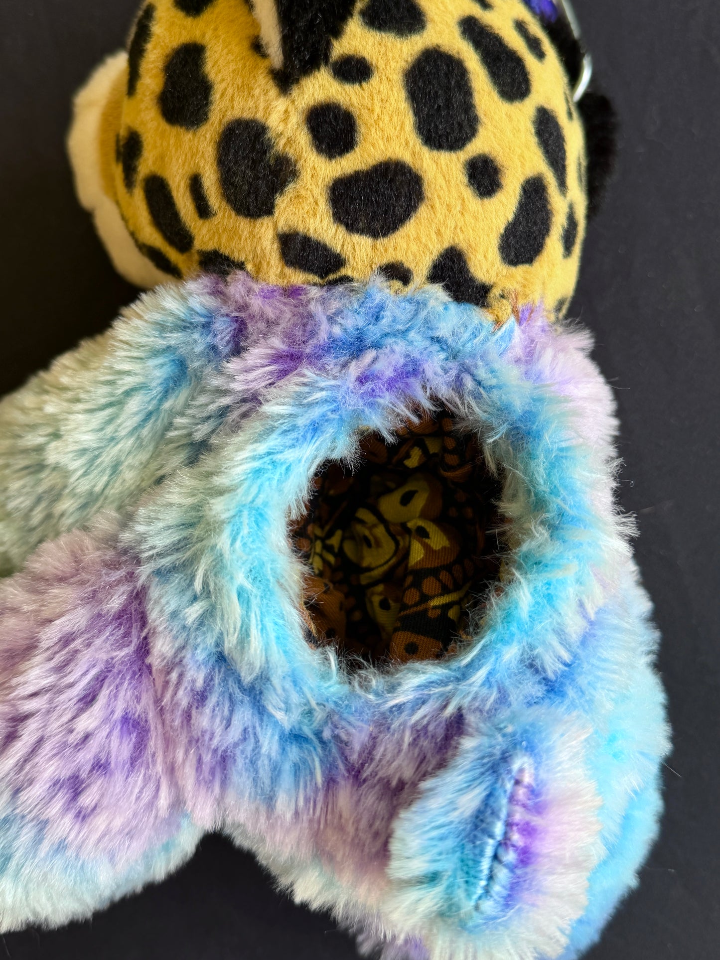 Cheetah + blue and purple guy hybrid side bag