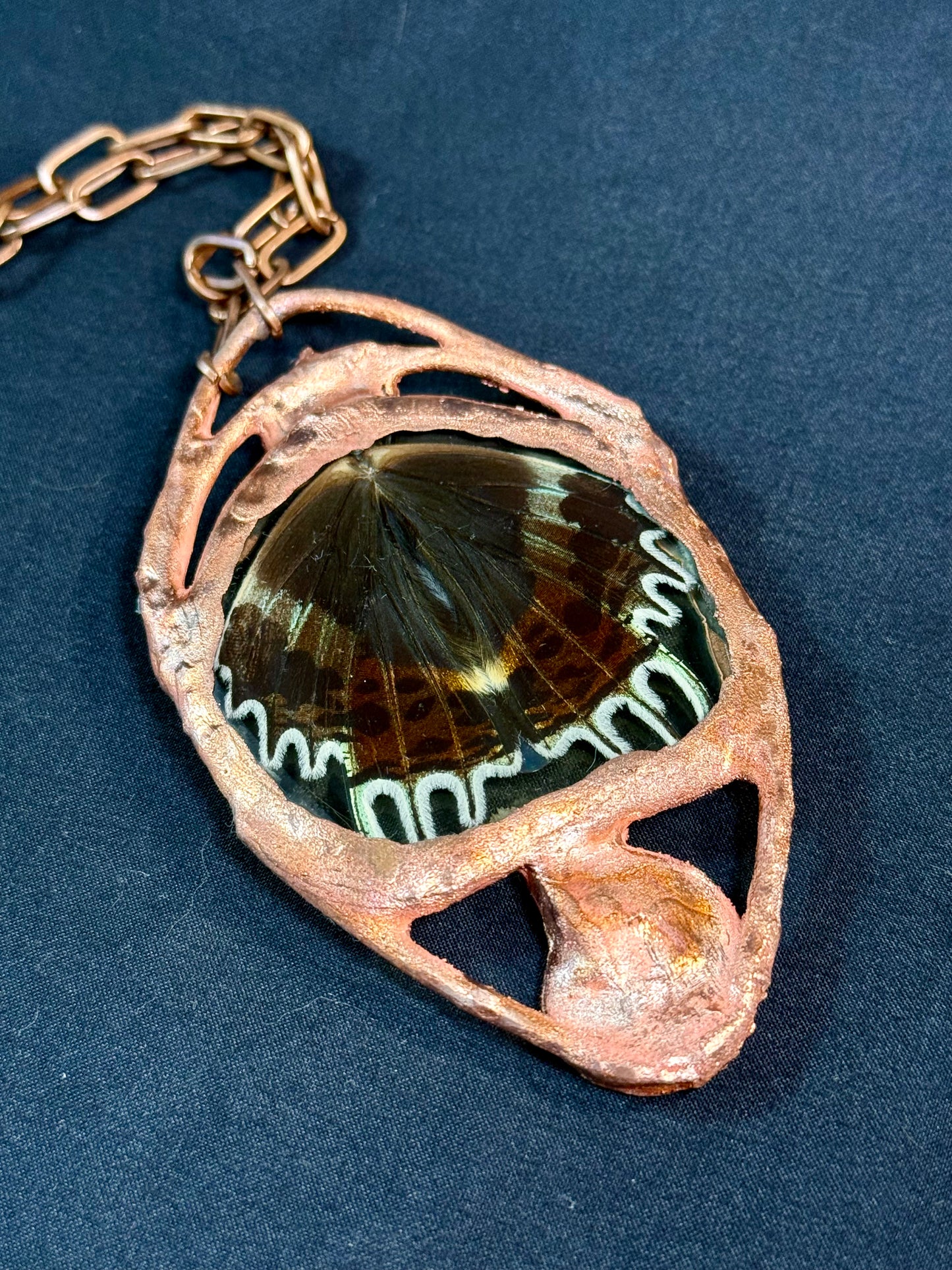Labradorite sunset moth amulet
