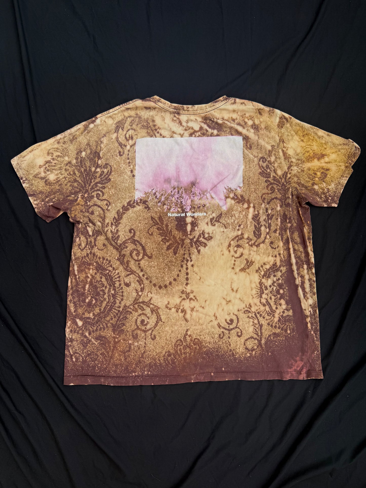 Flower boy patch bleach dyed t shirt