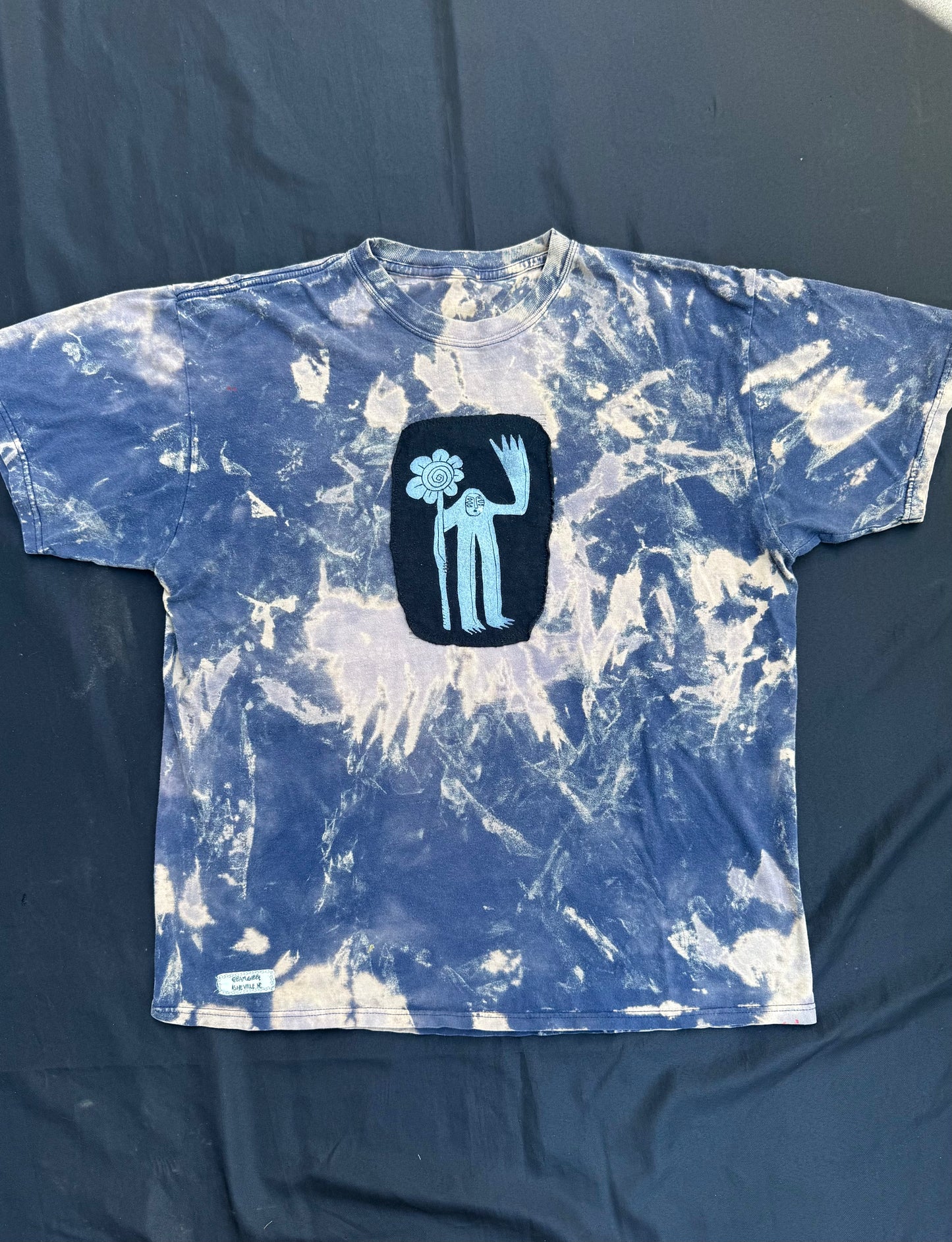 Flower boy patch bleach dyed t-shirt