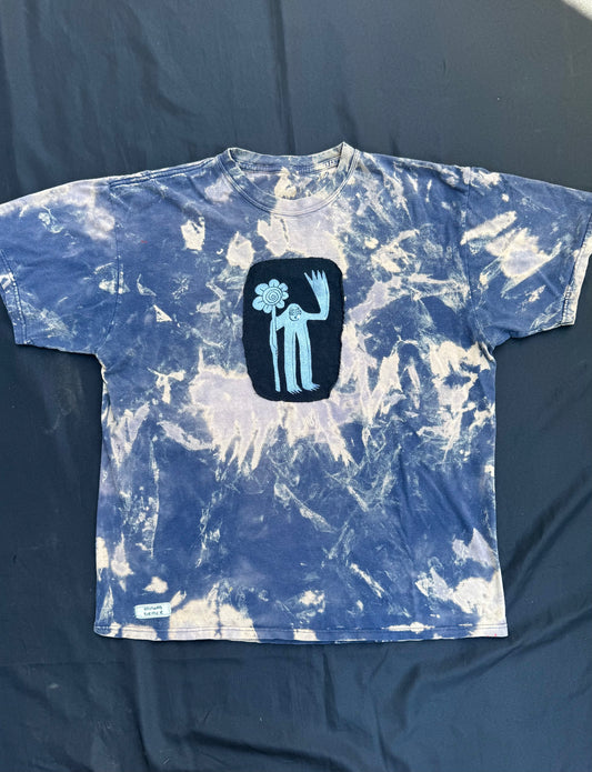 Flower boy patch bleach dyed t-shirt