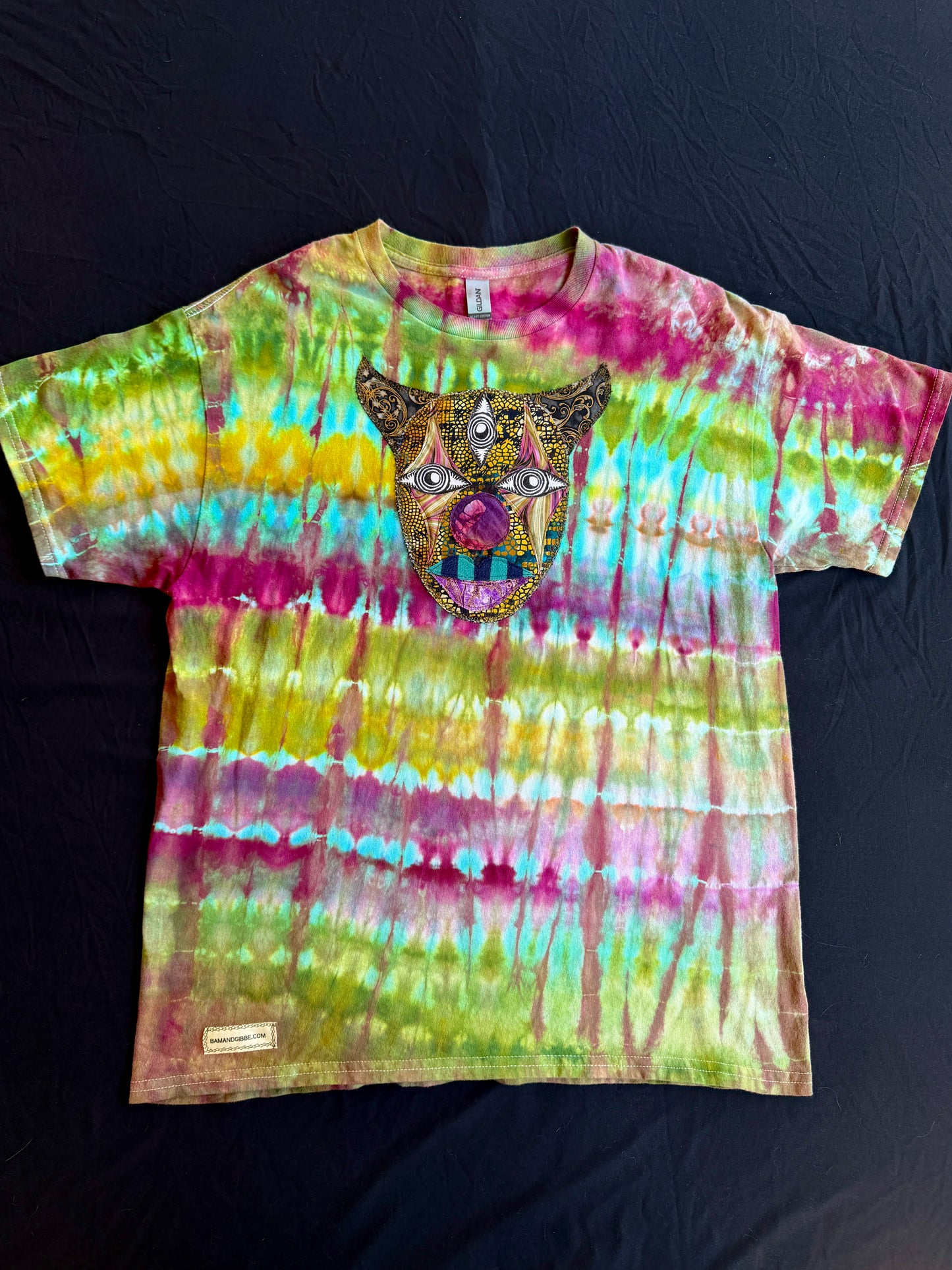 Clown patch tie dye t-shirt