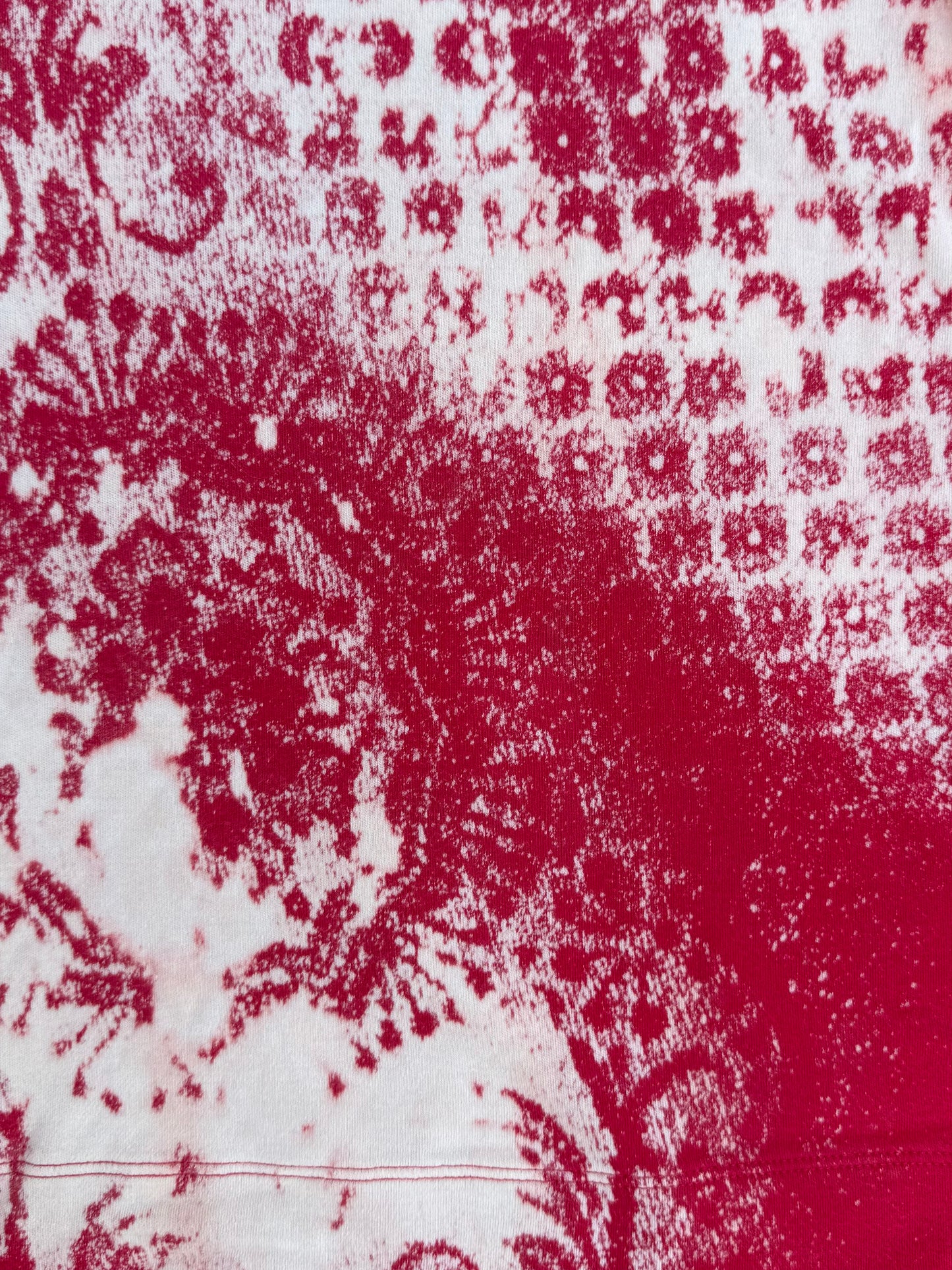 Polar bear skull patch bleach dyed t-shirt