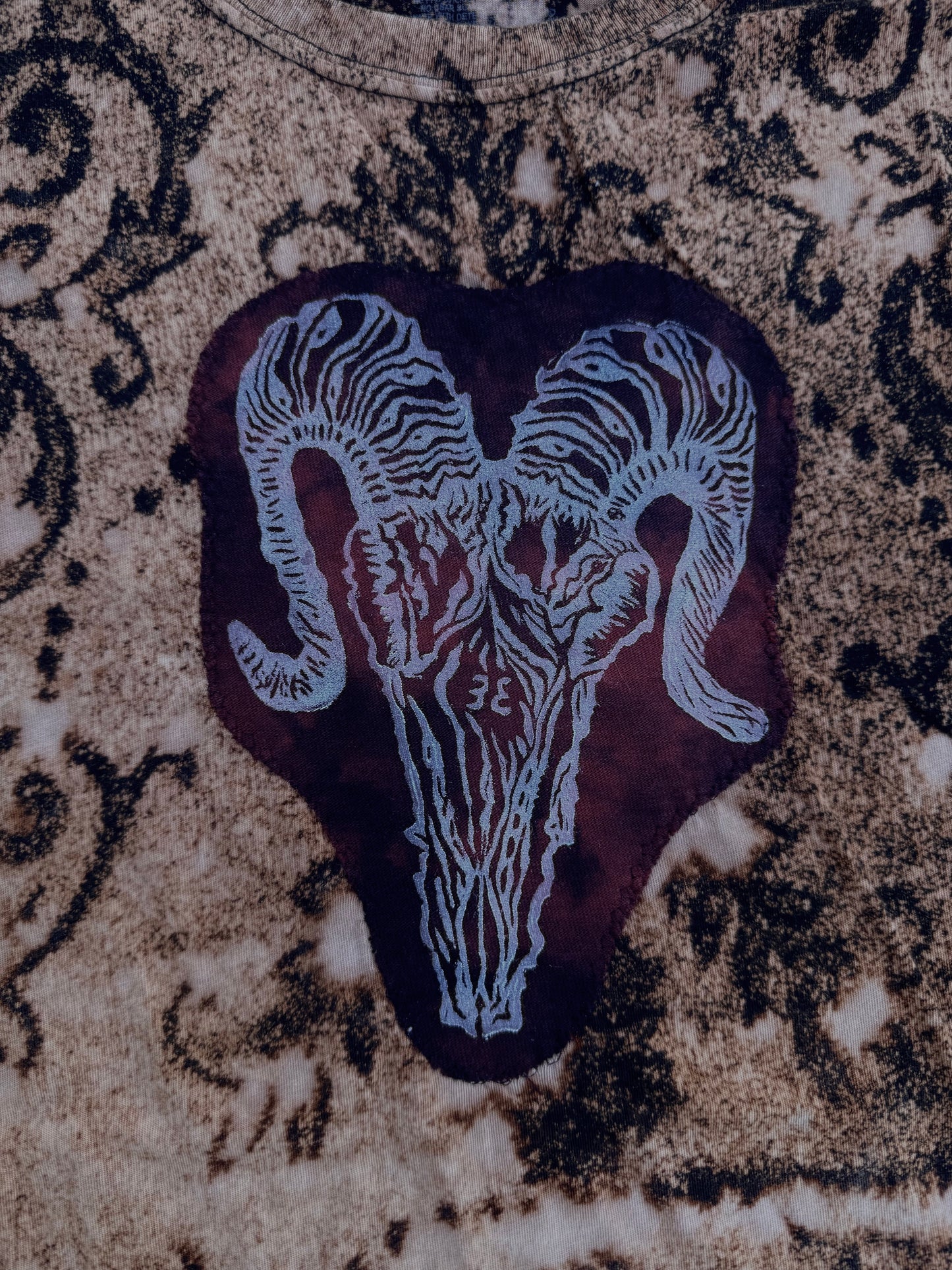 All seeing billy skull bleach dyed t shirt