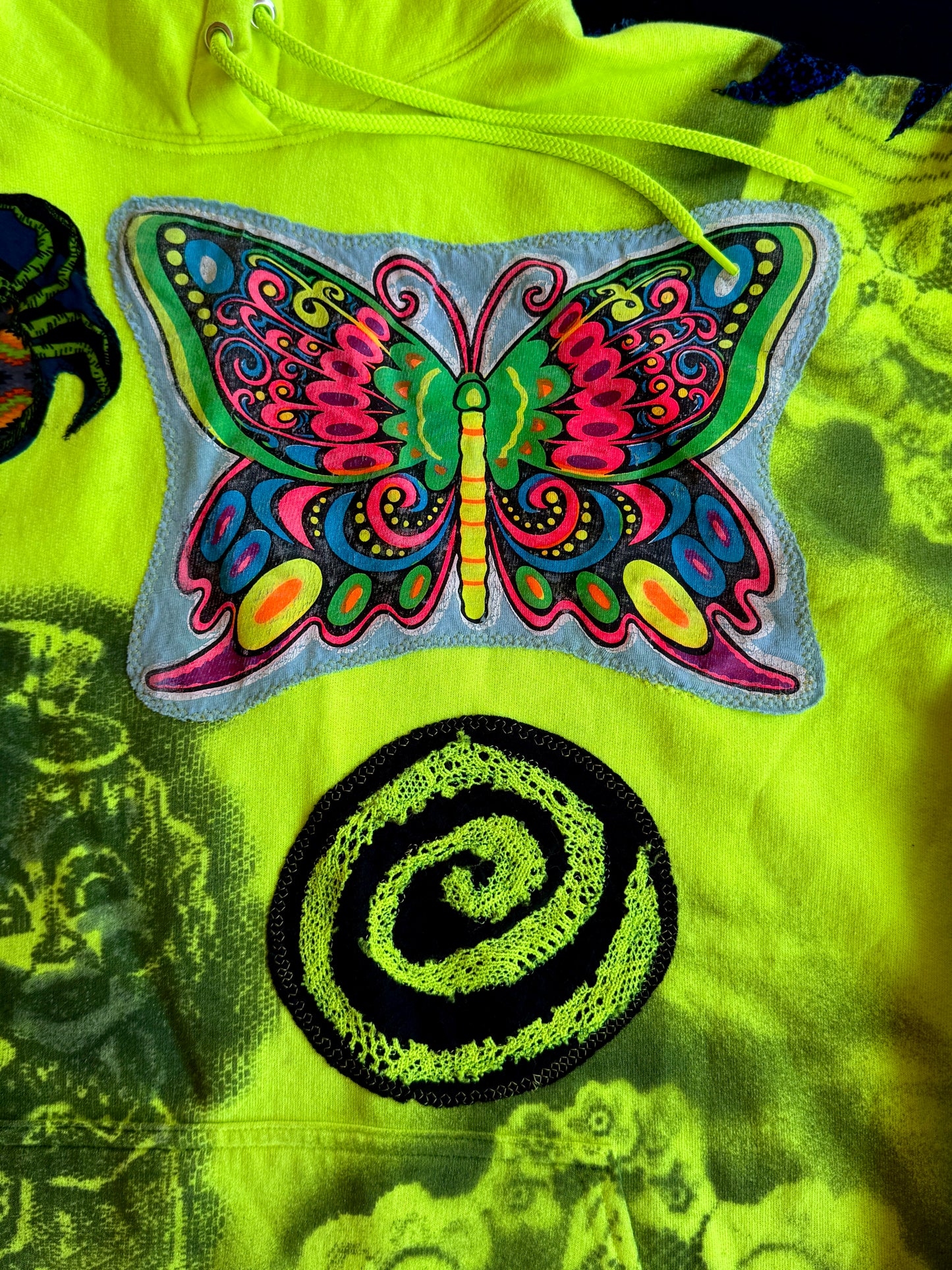 Neon clown wolf hoodie