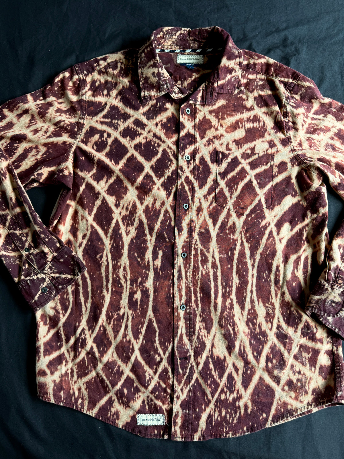 Gremlin bleach dyed button down