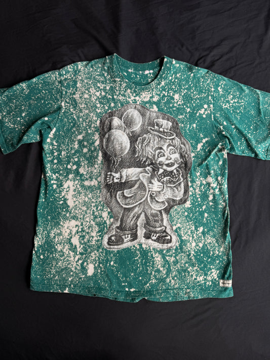 Clown bleach dyed t-shirt