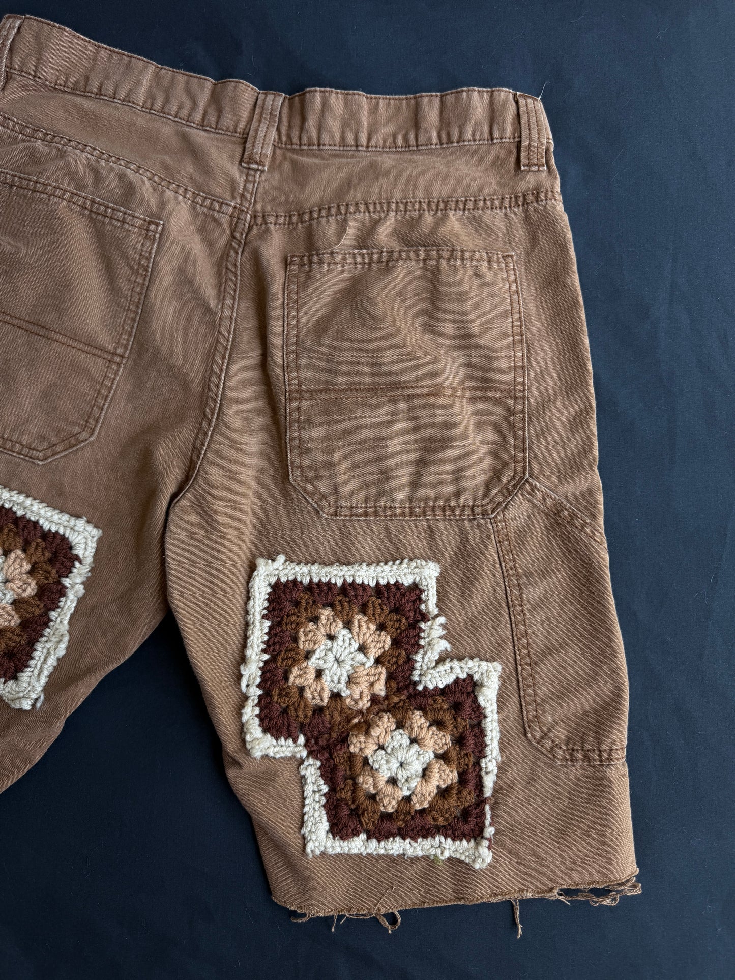 Crochet granny square shorts