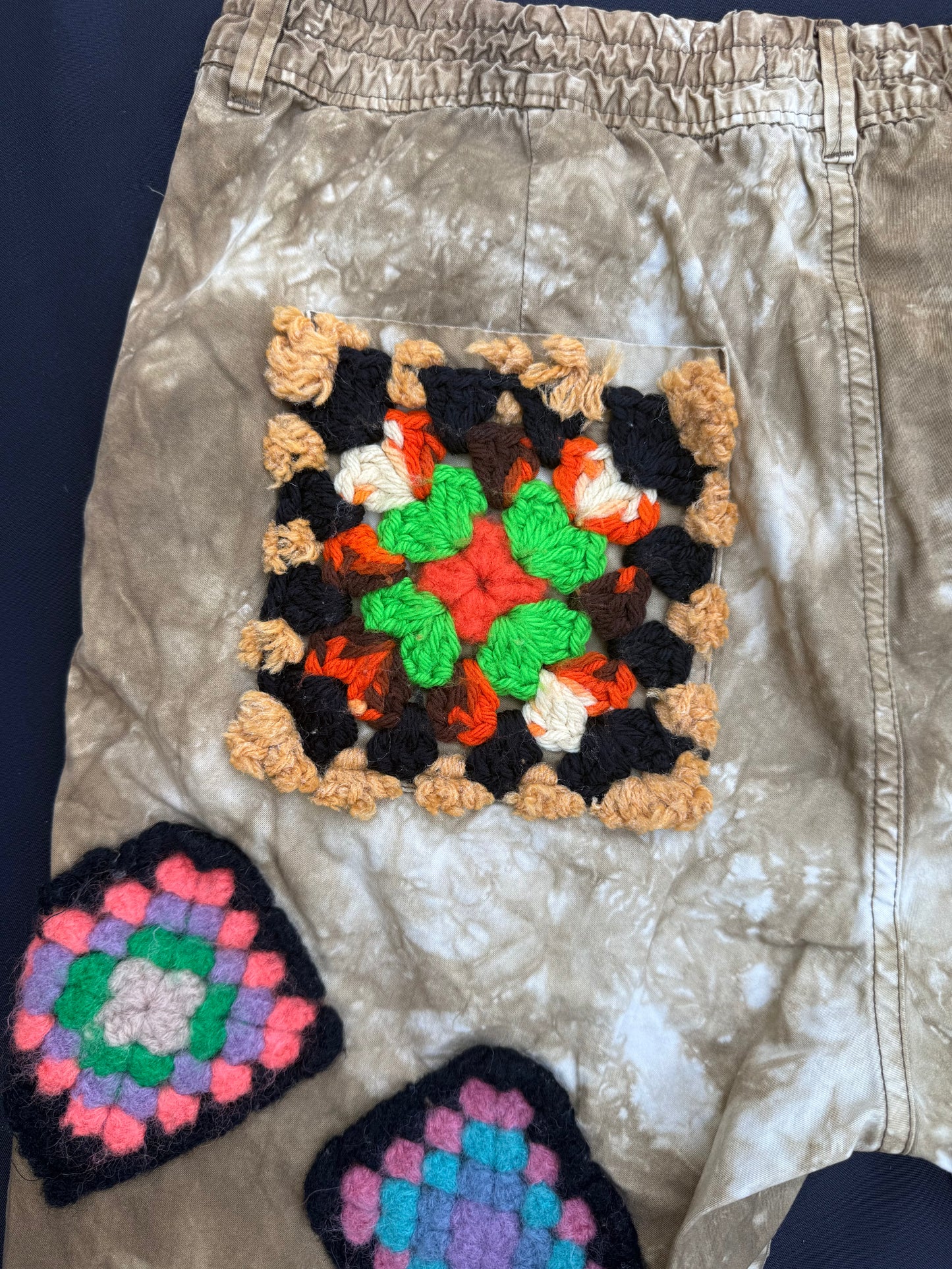 Crochet granny square shorts