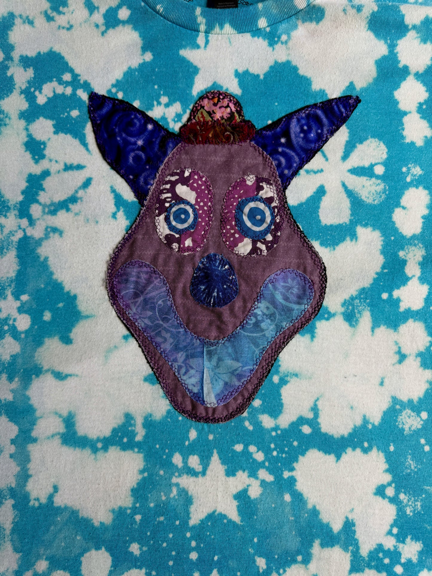 Clown bleach dyed t-shirt