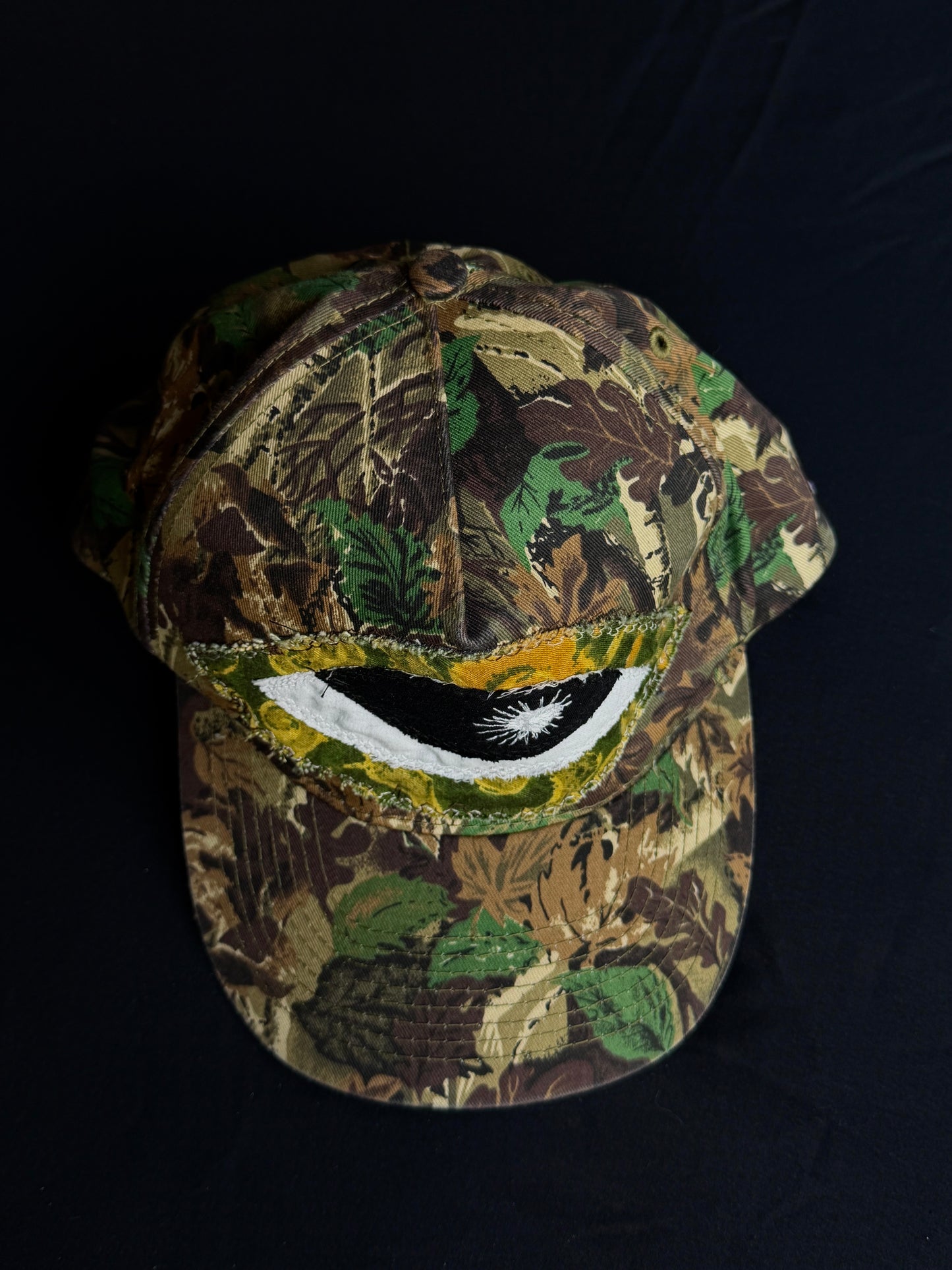 Upcycled Camo Eyeball Hat