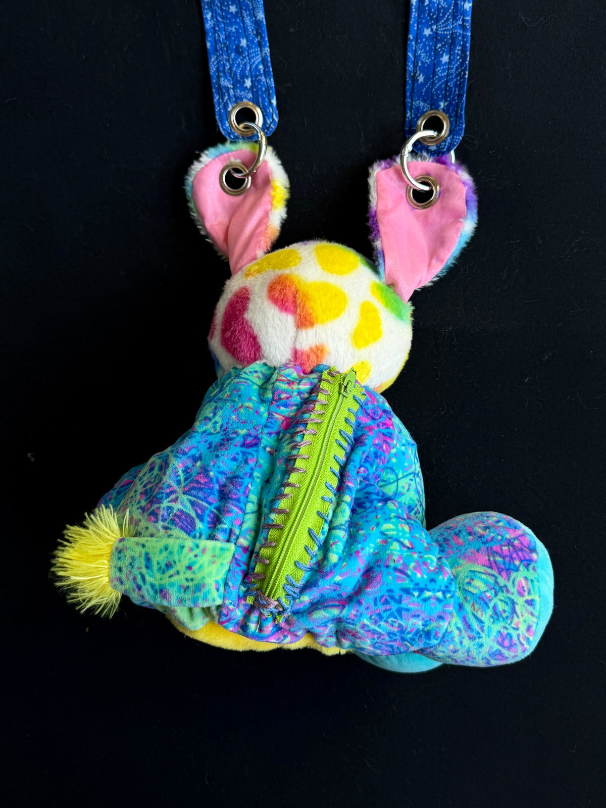 Rainbow dog + elephant hybrid side bag
