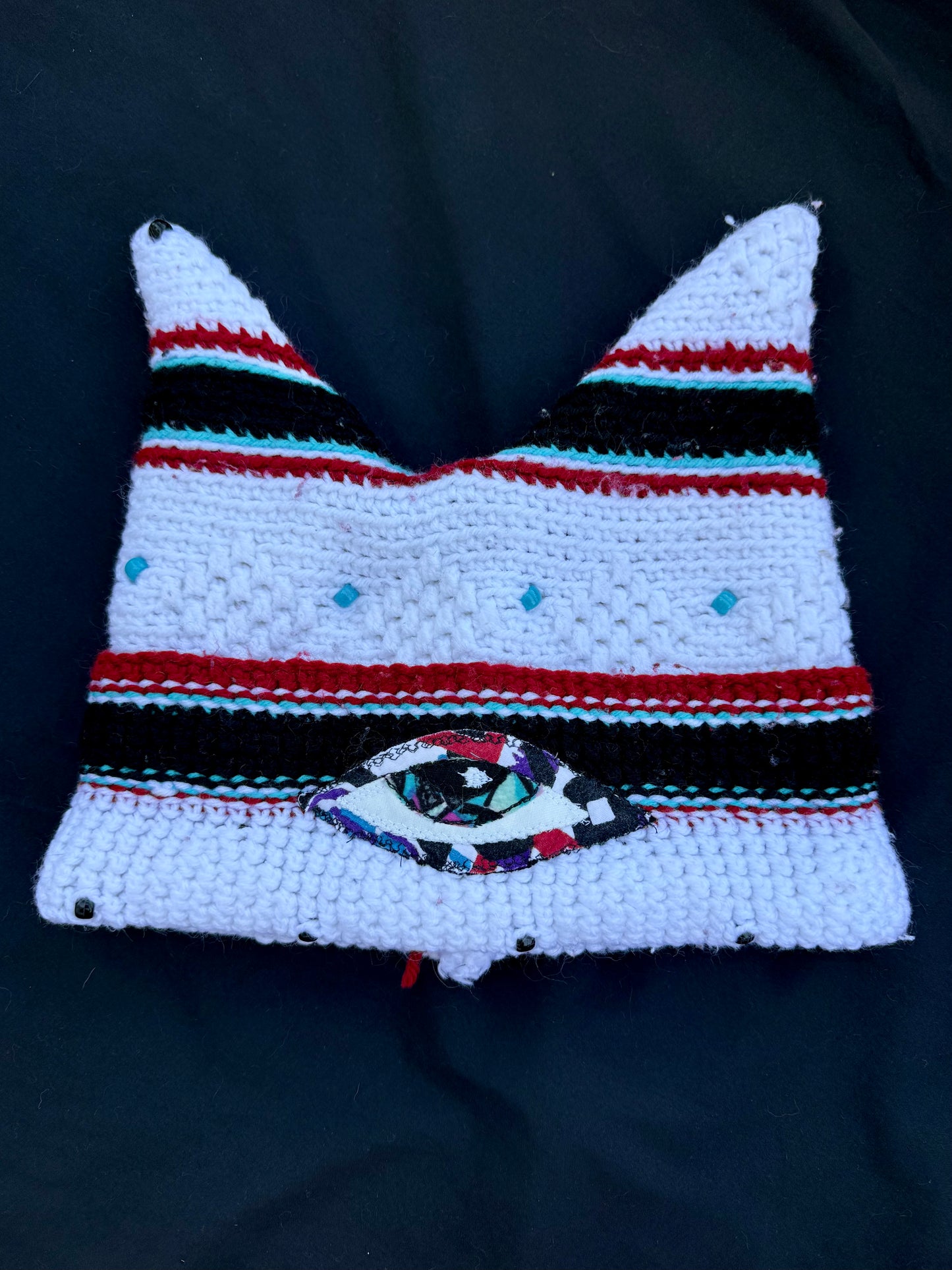 Crochet eyeball patch hat