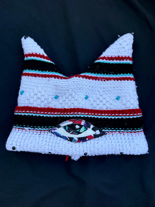 Crochet eyeball patch hat