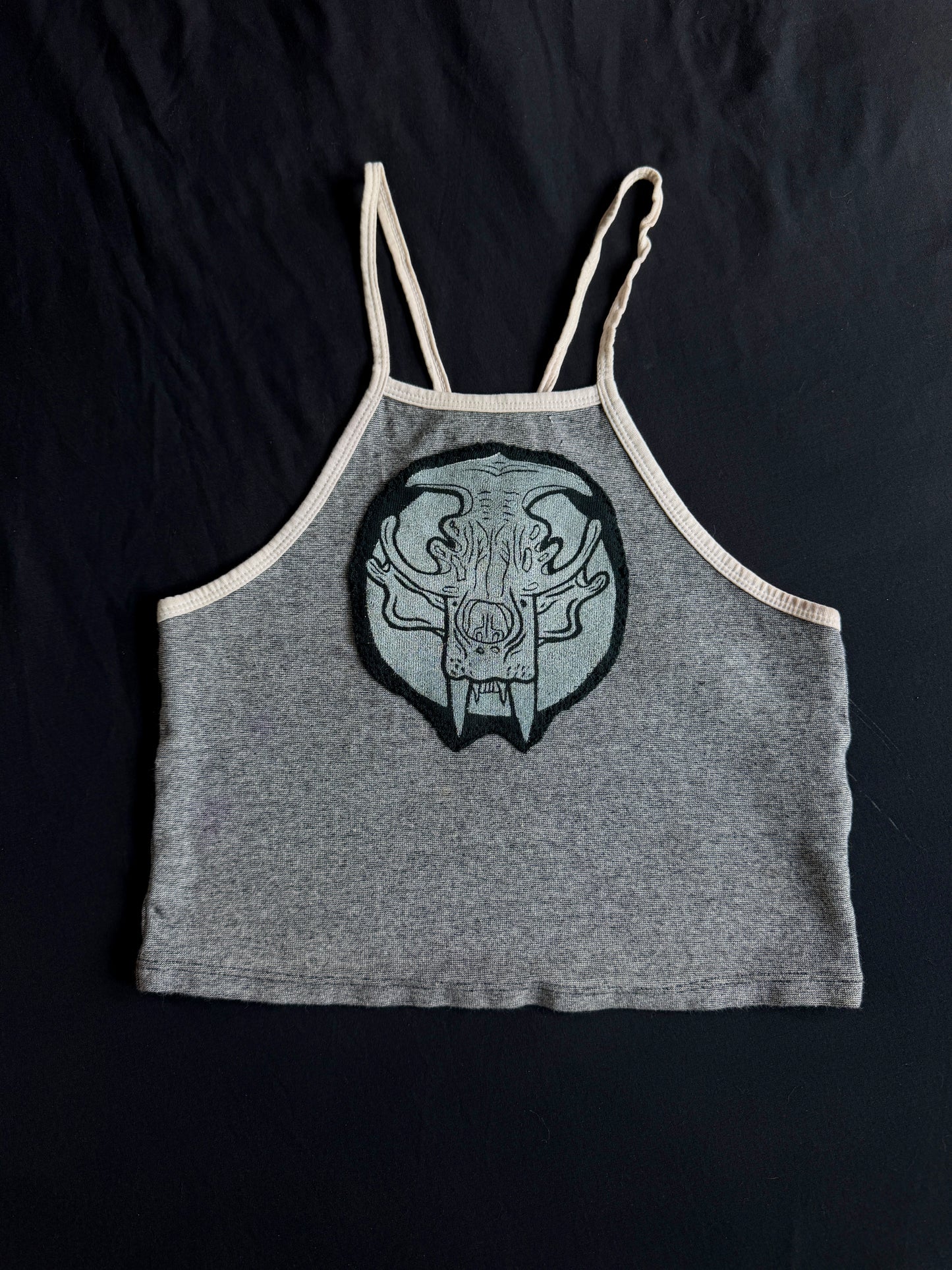 Polar bear skull patch tank top