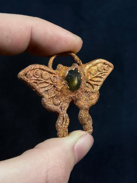 Labradorite butterfly amulet