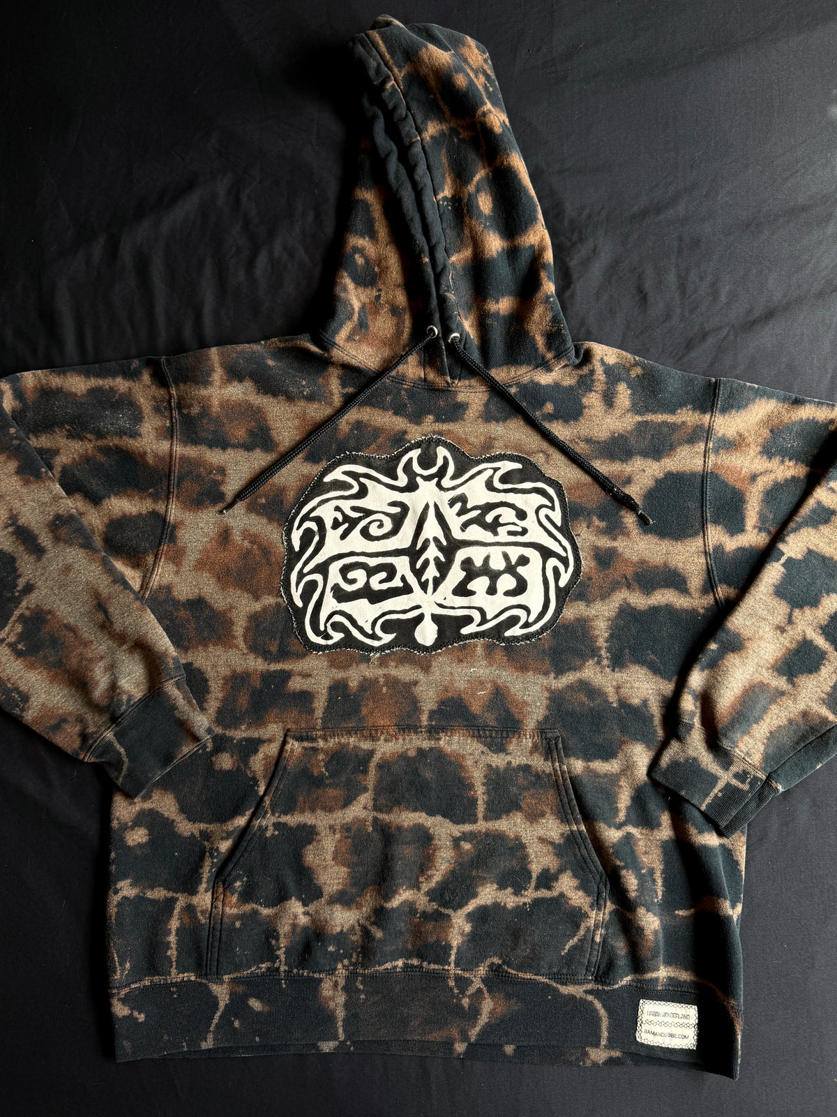 Gargoyle bleach dyed hoodie￼