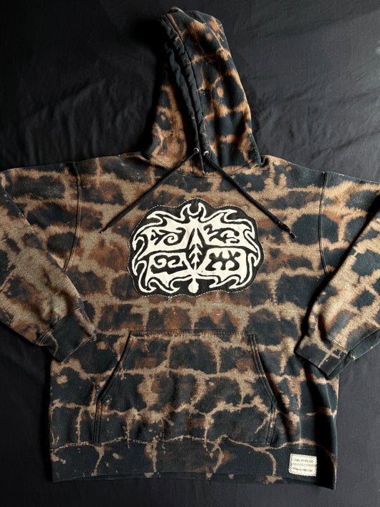 Gargoyle bleach dyed hoodie￼