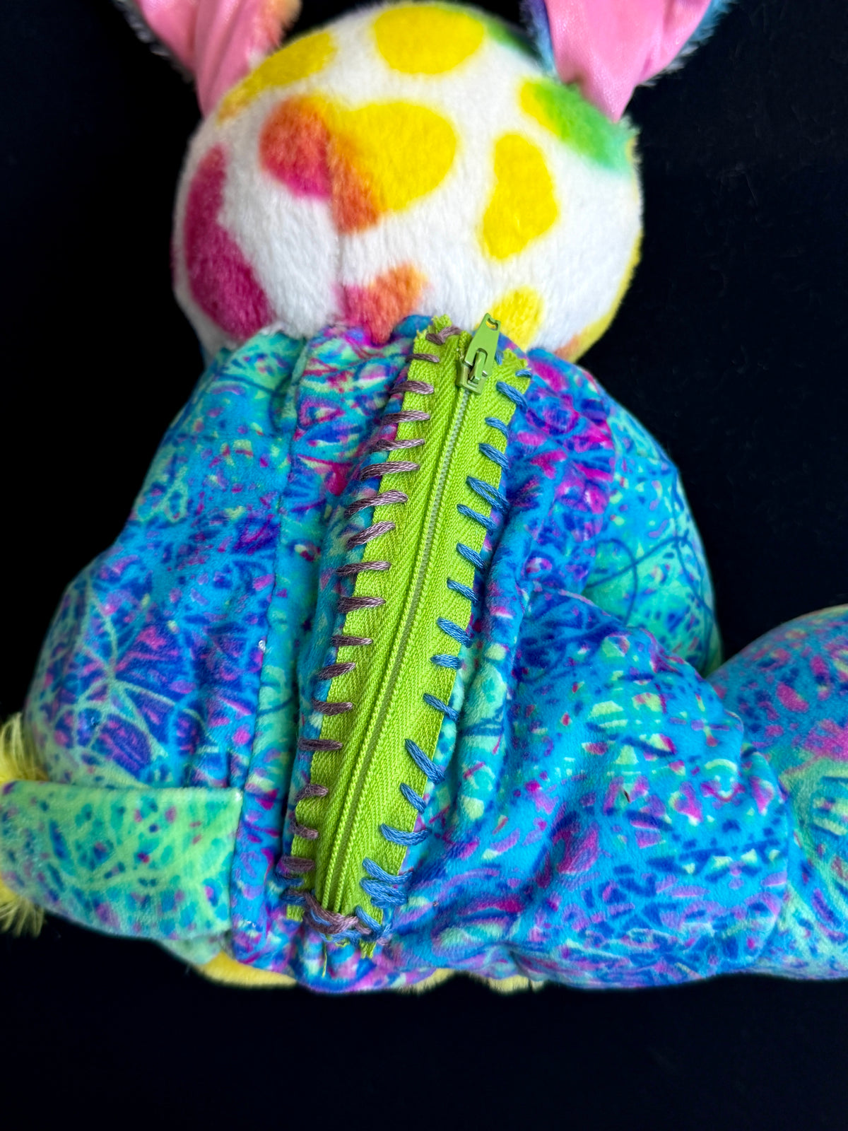 Rainbow dog + elephant hybrid side bag