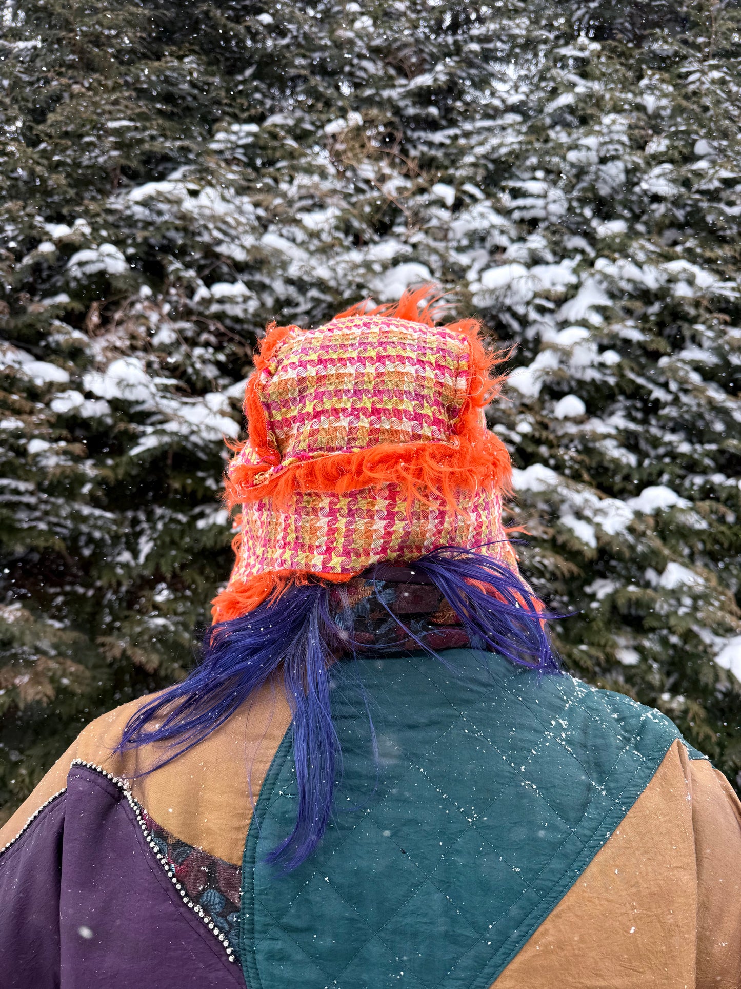 Orange fluff ushanka