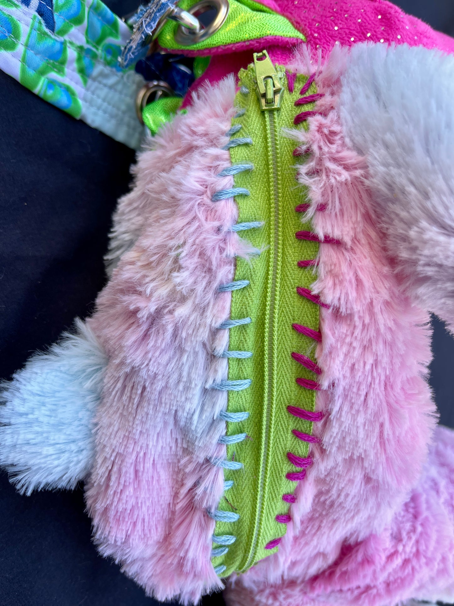 Dragon + rainbow bear hybrid side bag