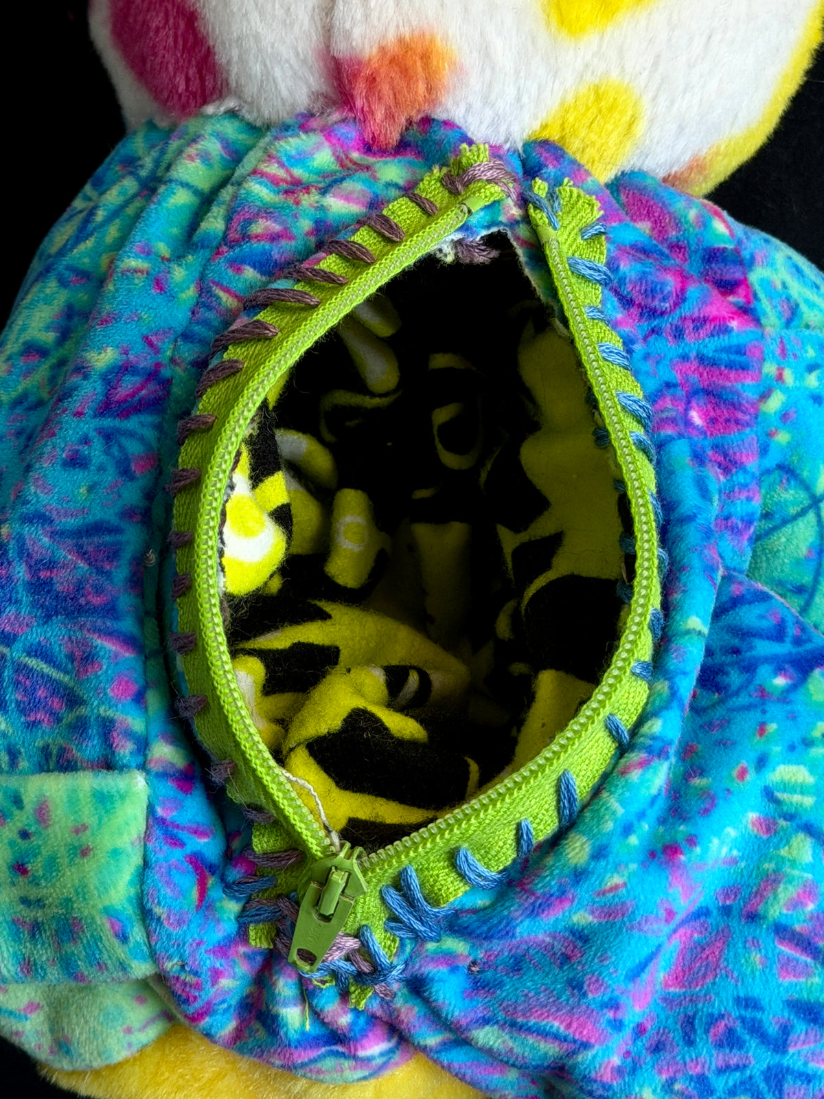 Rainbow dog + elephant hybrid side bag