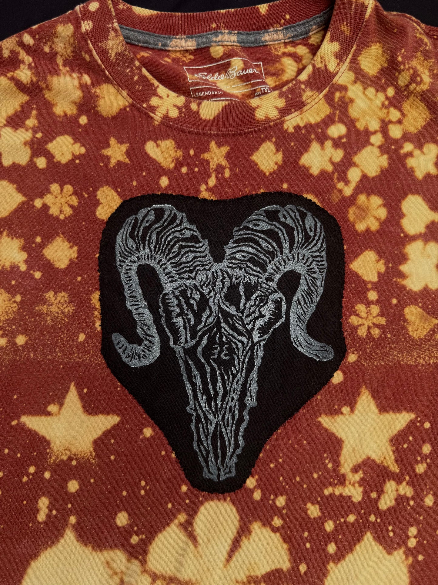 All seeing billy skull bleach dyed t shirt