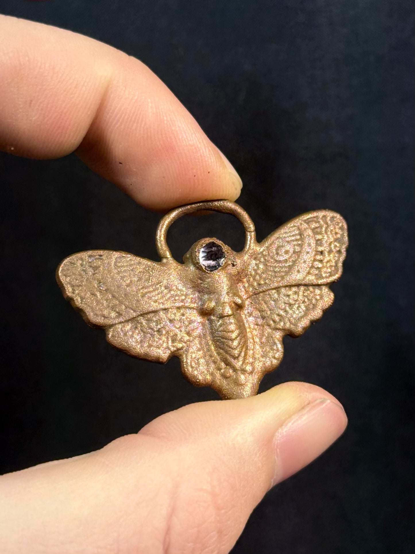Amethyst moth amulet