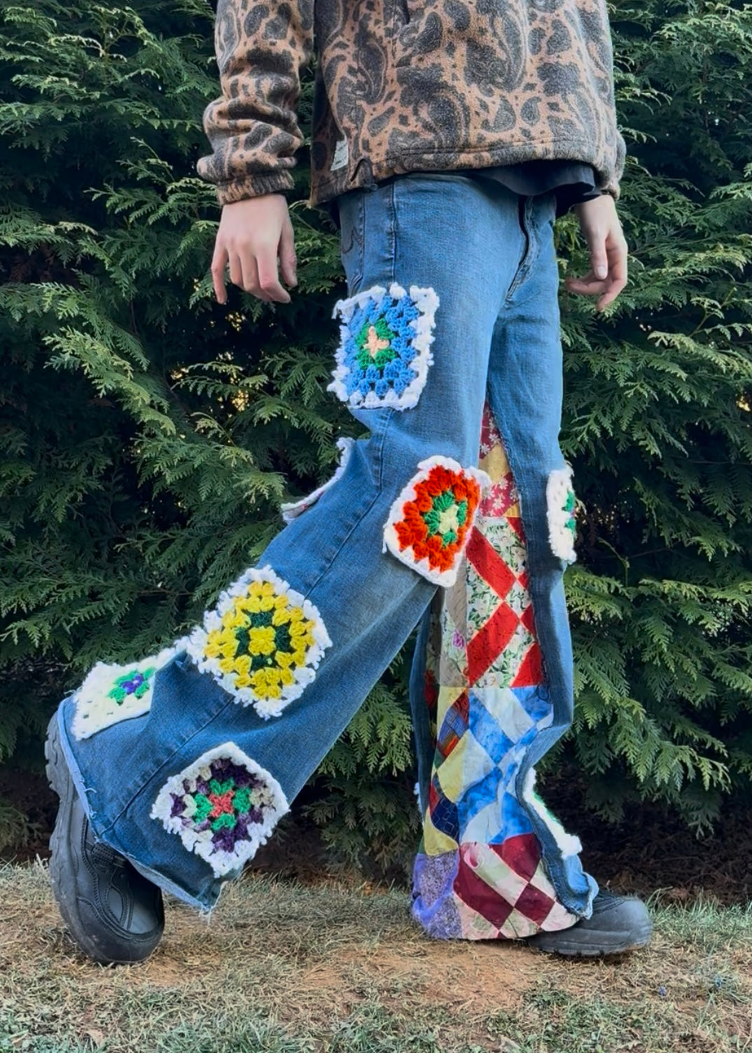 Western granny square pants