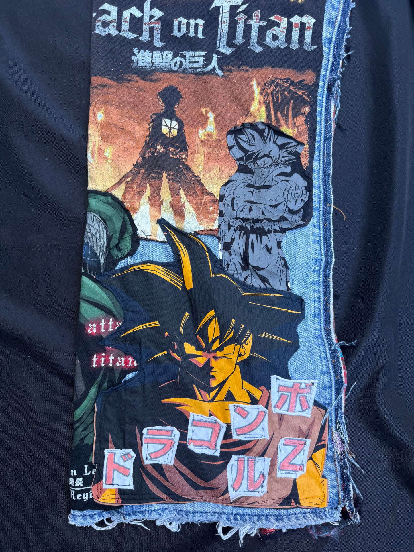 Anime collage patch jeans