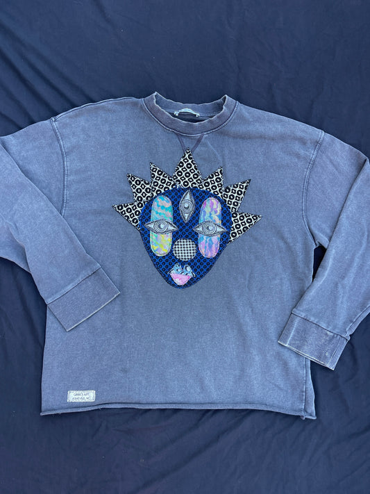 Baby clown & rainbow sigil patch sweatshirt