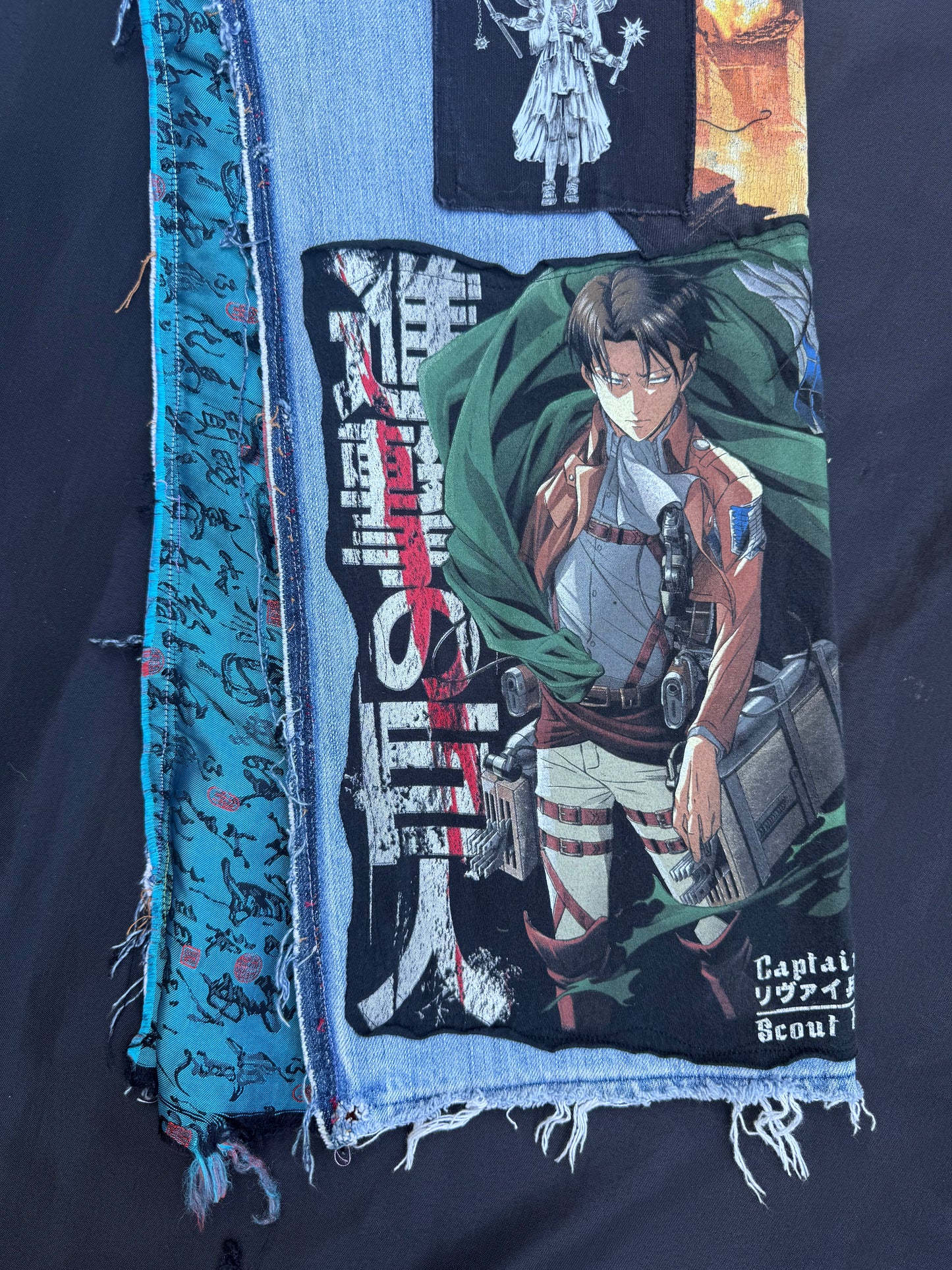 Anime collage patch jeans