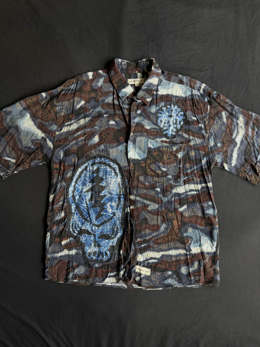 Stealie + shapes button up short sleeve
