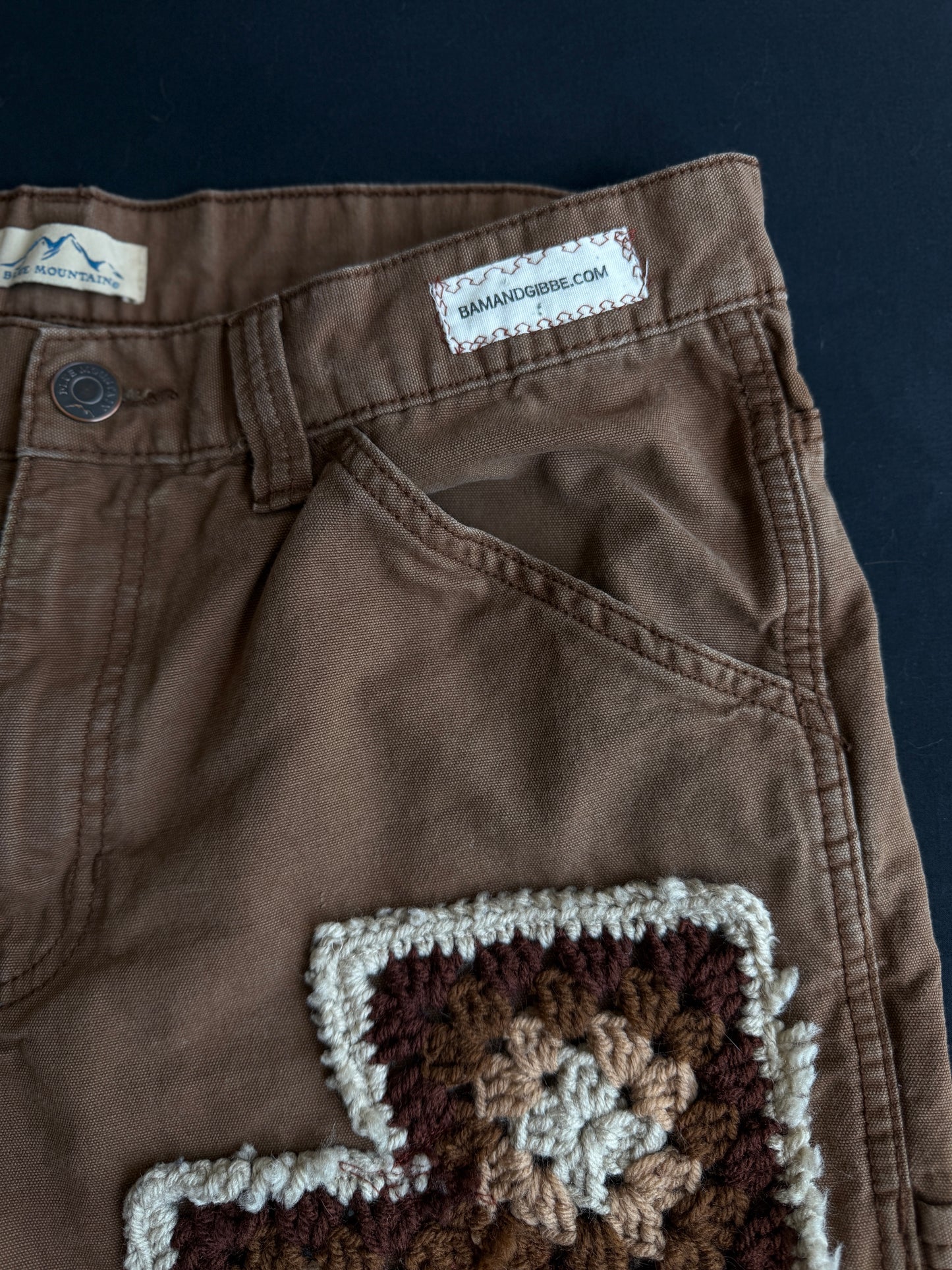 Crochet granny square shorts